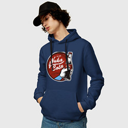 Толстовка-худи хлопковая мужская Nuka cola sticker, цвет: тёмно-синий — фото 2