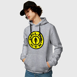Толстовка-худи хлопковая мужская Golds GYM, цвет: меланж — фото 2