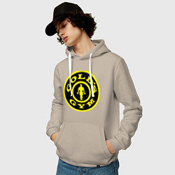 Толстовка-худи хлопковая мужская Golds GYM, цвет: миндальный — фото 2