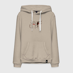 Мужская толстовка-худи Кот и пёс поют