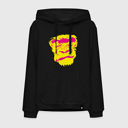 Толстовка-худи хлопковая мужская Gorilla face, цвет: черный