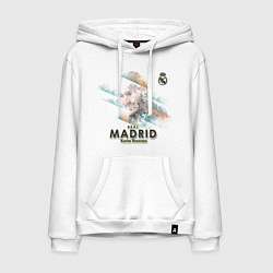 Толстовка-худи хлопковая мужская Real Madrid-Karim Benzema 2, цвет: белый