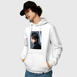 Толстовка-худи хлопковая мужская Dark side Jimin, цвет: белый — фото 2