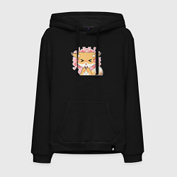 Мужская толстовка-худи Милая лисичка в сердечках