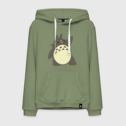 Толстовка-худи хлопковая мужская Hello Totoro, цвет: авокадо