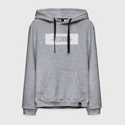 Толстовка-худи хлопковая мужская Техно рамка минимализм, цвет: меланж