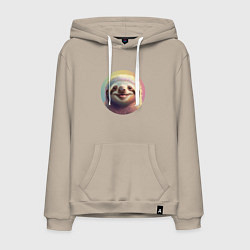 Мужская толстовка-худи Очень радостный ленивец