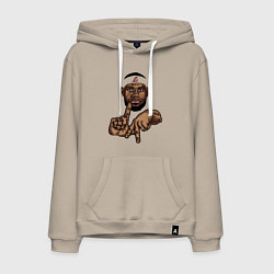 Толстовка-худи хлопковая мужская Lakers Lebron, цвет: миндальный