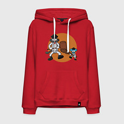 Толстовка-худи хлопковая мужская Шоу Щекотки и Царапки, цвет: красный