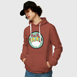 Толстовка-худи хлопковая мужская Simpsons bowling, цвет: кирпичный — фото 2