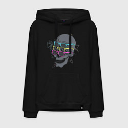 Мужская толстовка-худи Череп в цветных очках