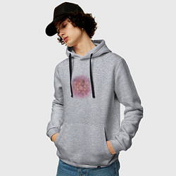 Толстовка-худи хлопковая мужская Фиолетовая мандала гармонии, космос, цвет: меланж — фото 2