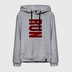 Мужская толстовка-худи Run большая вертикальная надпись