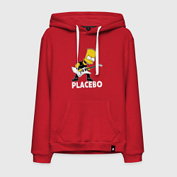 Толстовка-худи хлопковая мужская Placebo Барт Симпсон рокер, цвет: красный