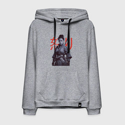 Мужская толстовка-худи Ярость - девушка самурай арт