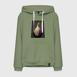 Толстовка-худи хлопковая мужская Tor cubed, цвет: авокадо