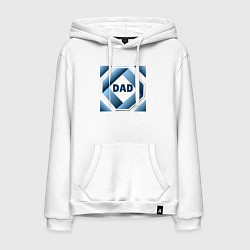 Мужская толстовка-худи Папа, текст в ромбе