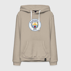 Толстовка-худи хлопковая мужская Manchester City FC, цвет: миндальный