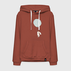 Мужская толстовка-худи Милый кролик с шариком в цветочек