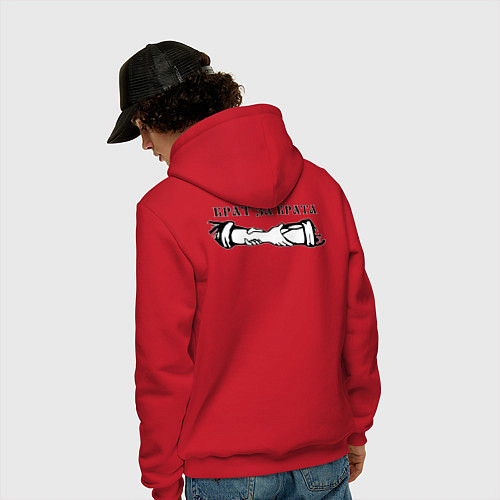 Мужская толстовка-худи Имперец - брат за брата / Красный – фото 4