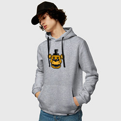 Толстовка-худи хлопковая мужская Золотой пиксельный Фредди, цвет: меланж — фото 2