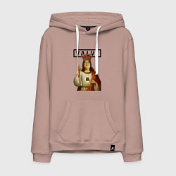 Толстовка-худи хлопковая мужская Holly Gabe, цвет: пыльно-розовый