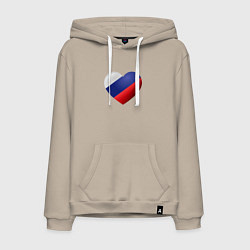 Мужская толстовка-худи Флаг России в сердце