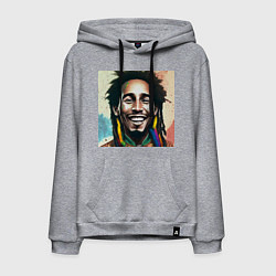 Мужская толстовка-худи Боб Марли полон счастья Арт новой школы