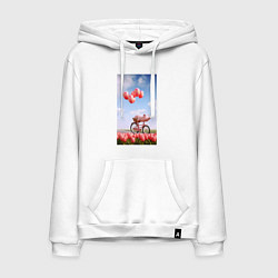 Мужская толстовка-худи Поросенок на велосипеде