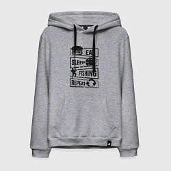 Мужская толстовка-худи Eat sleep fishing repeat