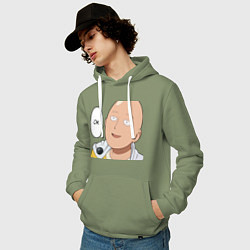 Толстовка-худи хлопковая мужская Saitama - Okey, цвет: авокадо — фото 2