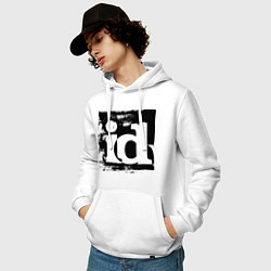 Толстовка-худи хлопковая мужская ID software logo, цвет: белый — фото 2