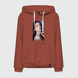 Толстовка-худи хлопковая мужская Kim Jisoo, цвет: кирпичный