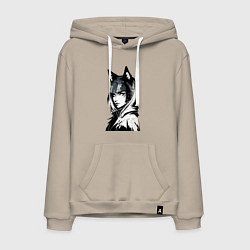 Мужская толстовка-худи Молодая волчица - нейросеть