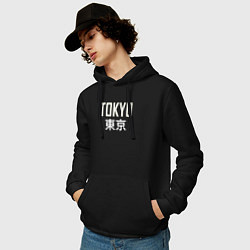 Толстовка-худи хлопковая мужская Japan - Tokyo, цвет: черный — фото 2