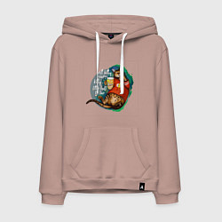 Мужская толстовка-худи Бенгальский кот киноман с попкорном