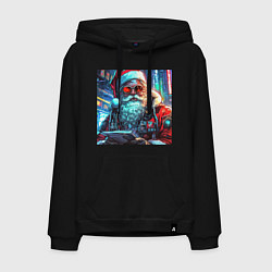 Мужская толстовка-худи Стильный Санта-клаус в стиле киберпанк