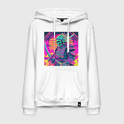 Мужская толстовка-худи Кислотный самурай скелет в стиле retrowave