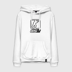 Толстовка-худи хлопковая мужская CS2 logo, цвет: белый