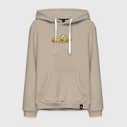 Толстовка-худи хлопковая мужская CS 2 gold logo, цвет: миндальный