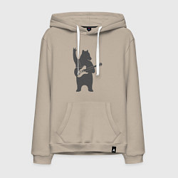 Мужская толстовка-худи Мишка рокер