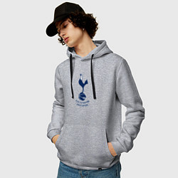 Толстовка-худи хлопковая мужская Tottenham Hotspur fc sport, цвет: меланж — фото 2