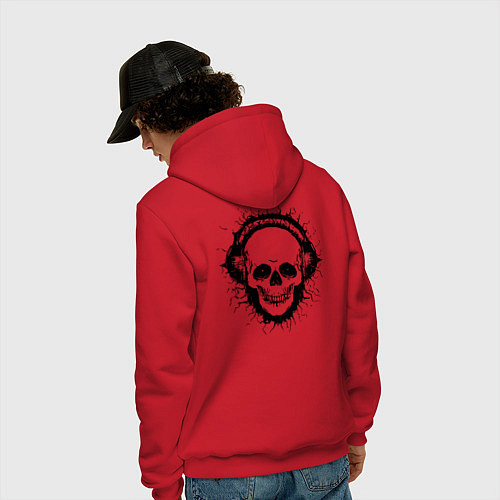 Мужская толстовка-худи Смеющийся череп / Красный – фото 4