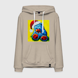 Мужская толстовка-худи Плюшевый синий Санта мишка