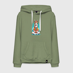 Мужская толстовка-худи Лама йог в позе лотос