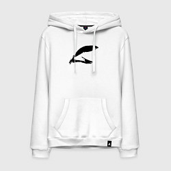 Толстовка-худи хлопковая мужская Чайка трафарет, цвет: белый