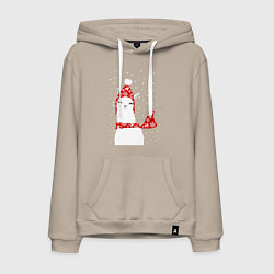 Мужская толстовка-худи Лама - альпака в шапочке и шарфе