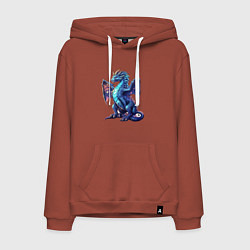 Мужская толстовка-худи Синий новогодний дракон