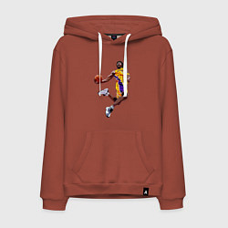 Толстовка-худи хлопковая мужская Kobe Bryant dunk, цвет: кирпичный