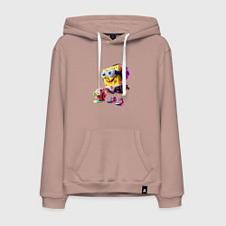 Мужская толстовка-худи Губка Боб и улитка Гэри - киберпанк